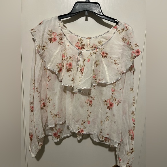 Free People Camilla Printed Floral Blouse! Cottage core! NWT! - Picture 3 of 5